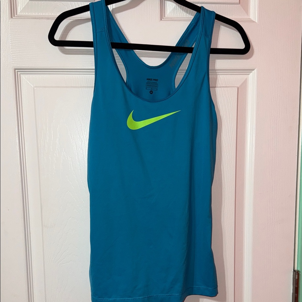 Nike Women's Teal and Lime Tank Top
